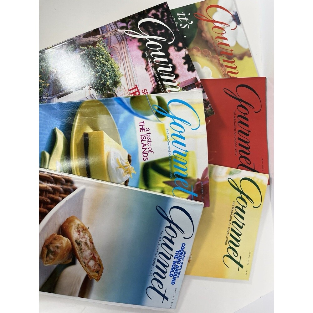 Gourmet Magazine April May Lot 2001 2003 2004 6 Issues Cooking Travel Recipes